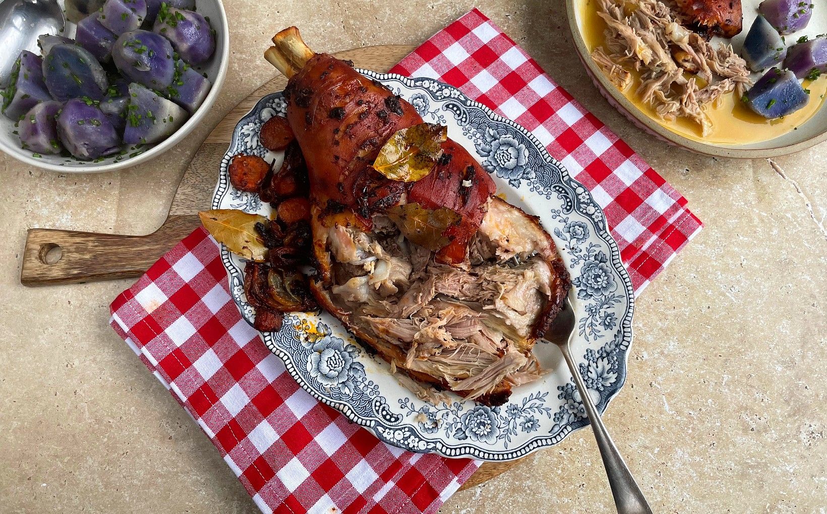Harissa Suckling Pig Shoulder & Vitelotte Purple Potatoes