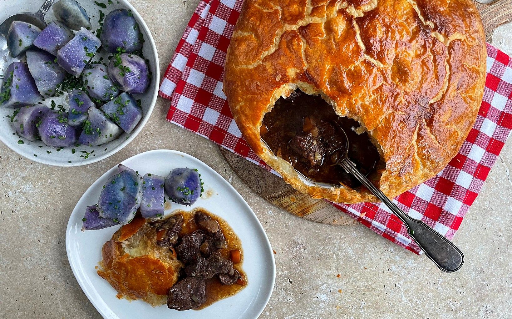 Wagyu Beef Cheek Pie with Bone Marrow Gravy