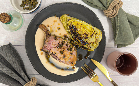 Juicy Iberico Pork Rib drizzled with butter sauce