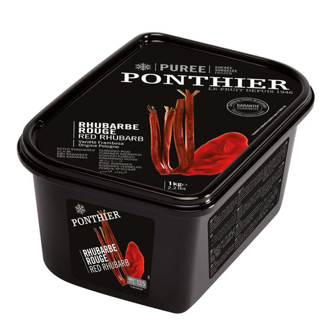 Frambosa Red Rhubarb Puree, Ponthier, Frozen, 1kg Classic Fine Foods UK Ltd FRPR-FRFP-0004024-148