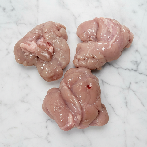 Lamb Sweetbreads on white marble