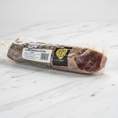 Lomo de Cebo Iberico on white marble